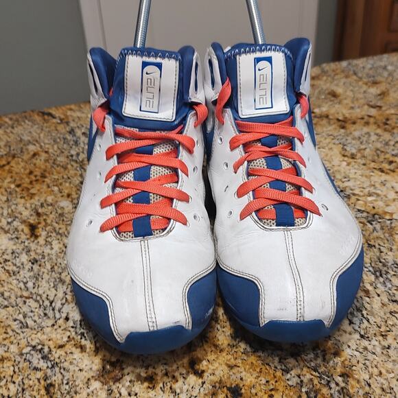 Nike Shox Zoom Air Elite Flight Basketball Shoes White Blue 324830-141 Men\'s 9.5 main image 6